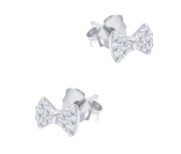 Lovely Bow Shaped CZ Silver Stud Earring STS-6430